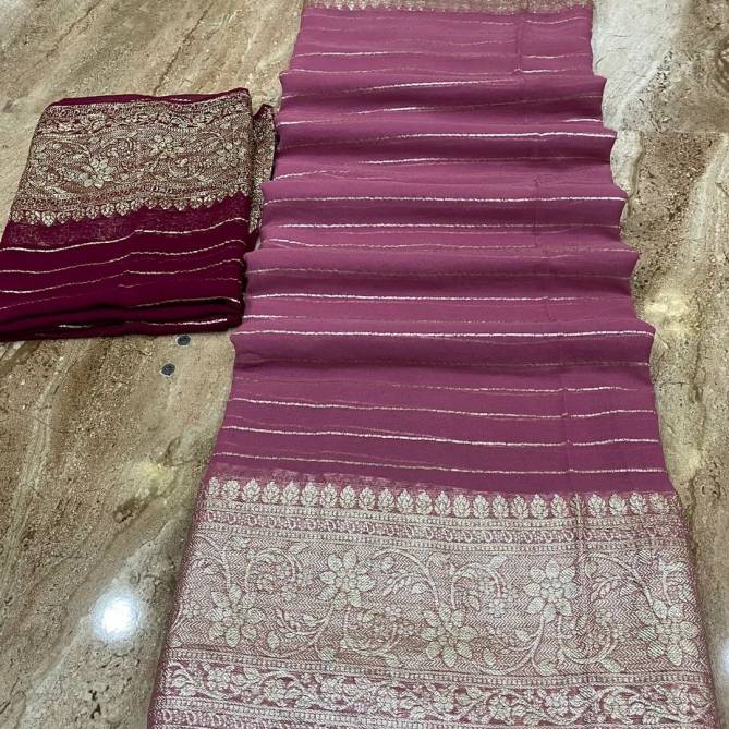 SV Pure Viscose Georgette Party Wear Sarees Wholesale Market In Surat
